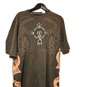 Enyce Tribal Graphic Shirt Men’s L Brown Orange Blue Y2K Streetwear Tee NYC Koi